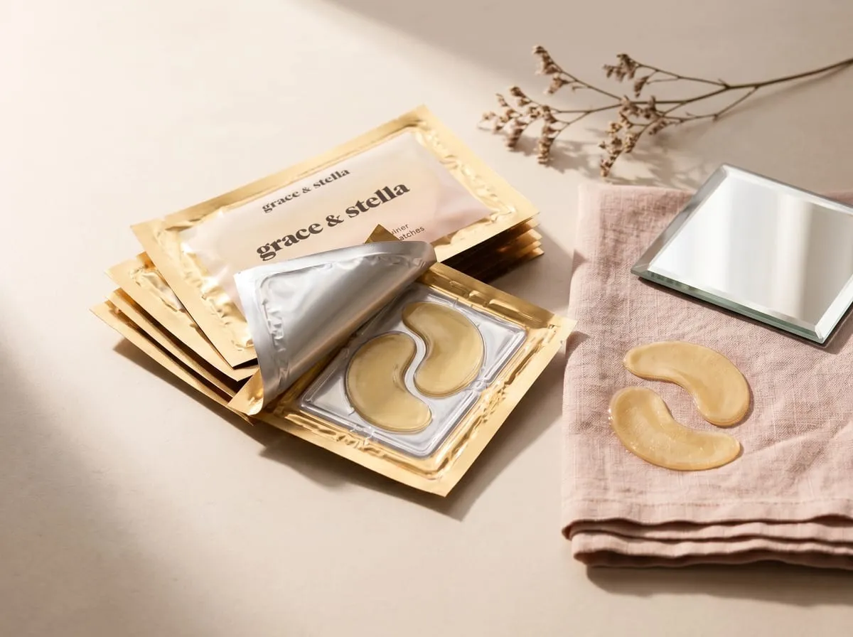 grace and stella under eye masks gold hydrogel patches 24 pairs — vegan award-winning instant depuff treatment with hyaluronic acid, collagen, and amino acids for dark circles, puffy eyes, and undereye bags