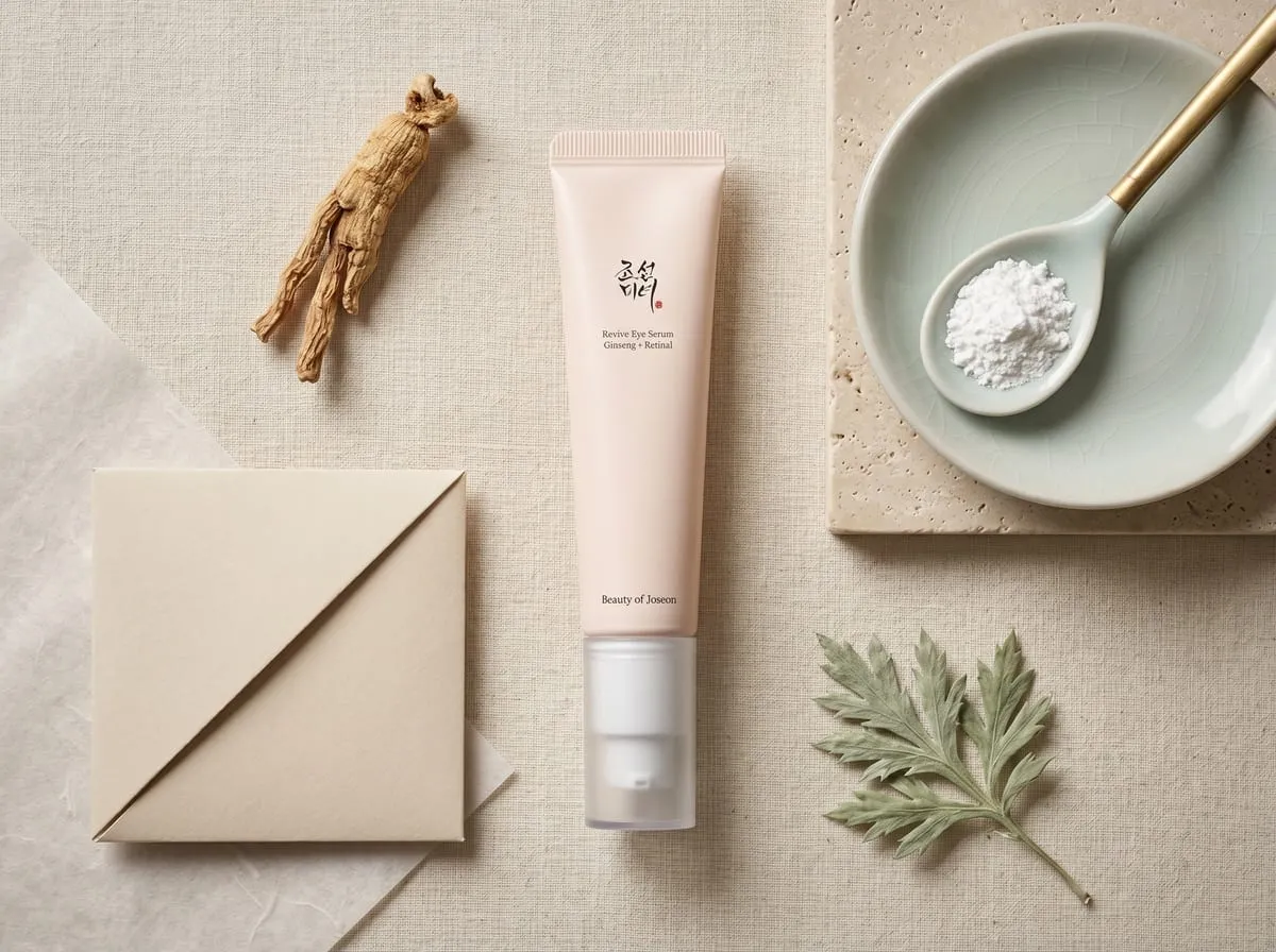 Beauty of Joseon Revive Eye Serum — PM retinal use, bedside still life