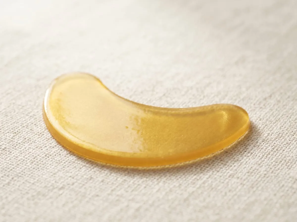 grace & stella patches — application detail, gold crescent on under-eye