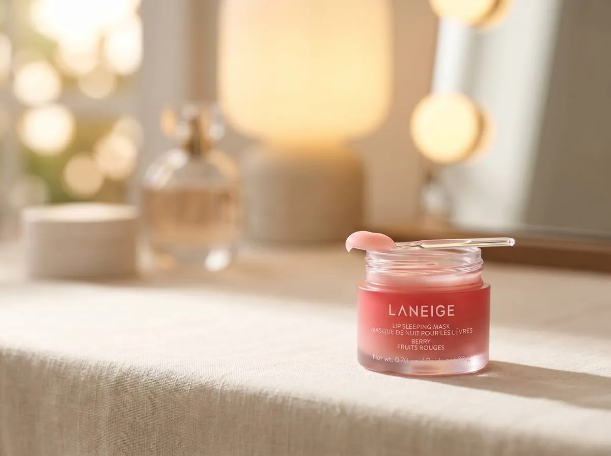 LANEIGE Lip Sleeping Mask value shot, full jar with lid off